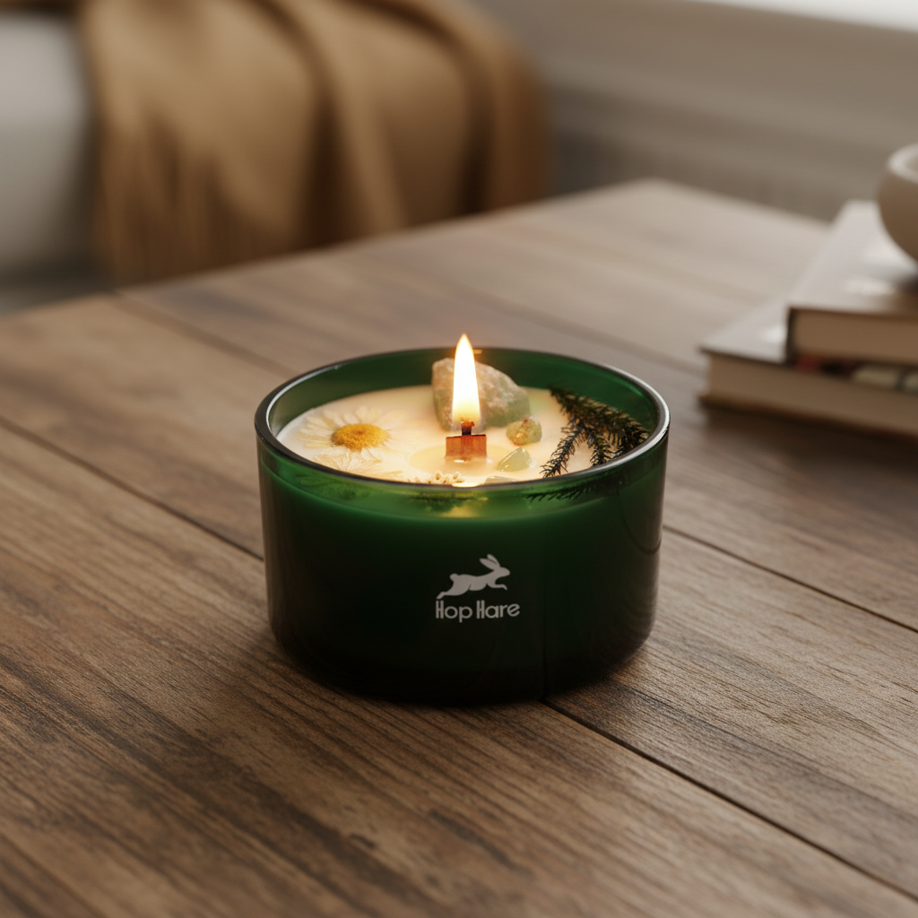 Hop Hare Crystal Magic Flower Candle - The Magician